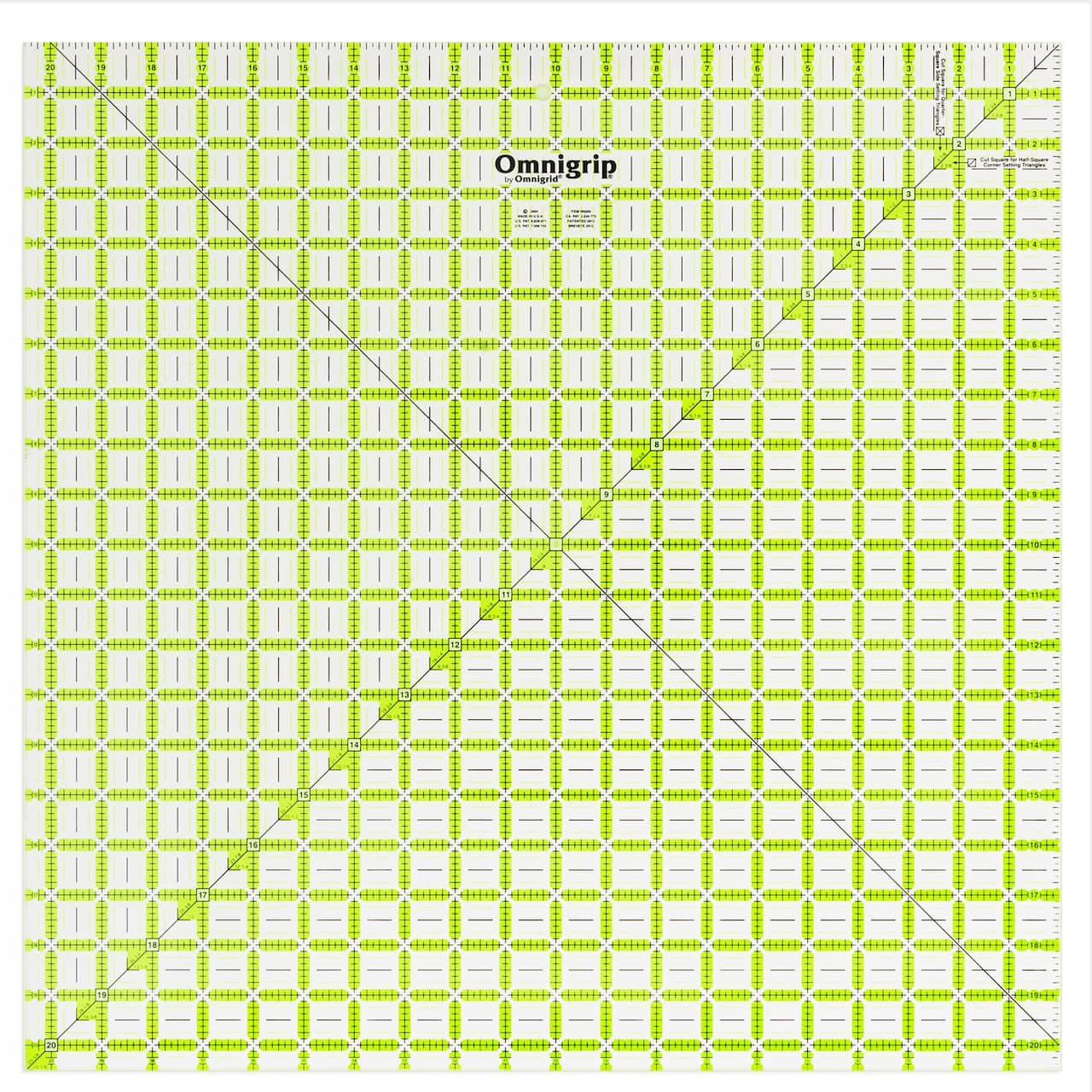 Omnigrip® by Omnigrid® 20.5" x 20.5" Non-Slip Square Quilting Ruler